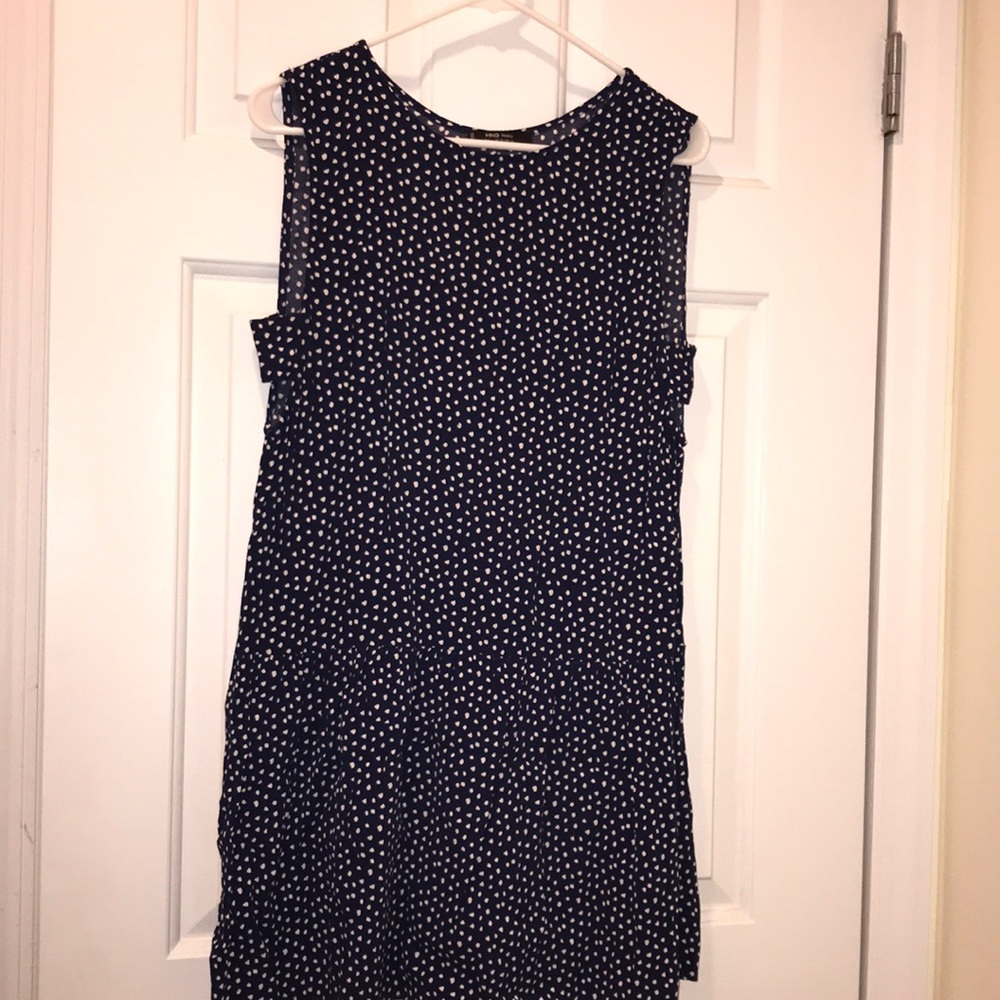 Mango blue spotted dress